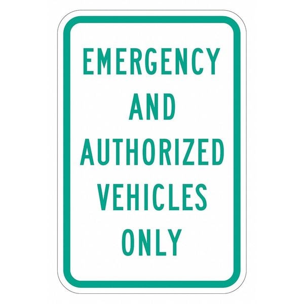 Lyle Emergency Vehicle Parking Sign, 18" x 12, T1-1774-HI_12x18 - T1-1774-HI_12X18