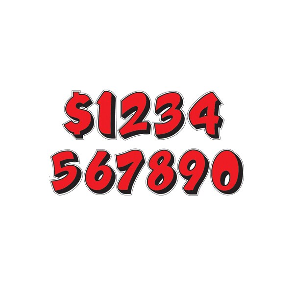 Ez Line Die Cut Graphic Red /Black Adhesive Numbers: 3 Pk - 186-R-3