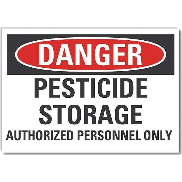 Lyle Decal, Danger Pesticide Storage, 10 x 7", 7 in Height, 10 in Width, Polyester, Vertical Rectangle - LCU4-0607-ND_10X7