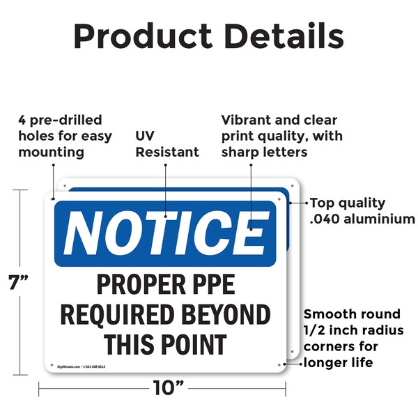 Signmission 7 in Height, 10 in Width, Aluminum, Rectangle - OS-2PACK-NS-A-710-L-17897