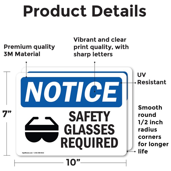 Signmission 7 in Height, 10 in Width, Vinyl Decal, Rectangle - OS-2PACK-NS-D-710-L-18186