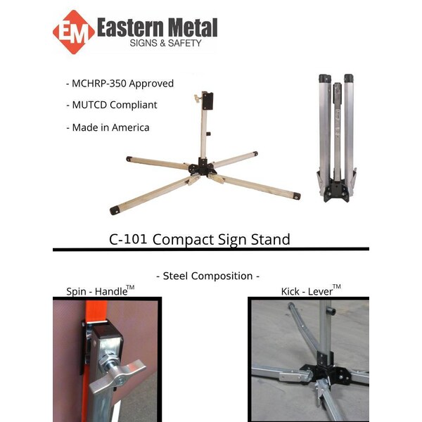 Eastern Metal Signs And Safety Steel Compact Stand - 669-C-101-S-KLSH
