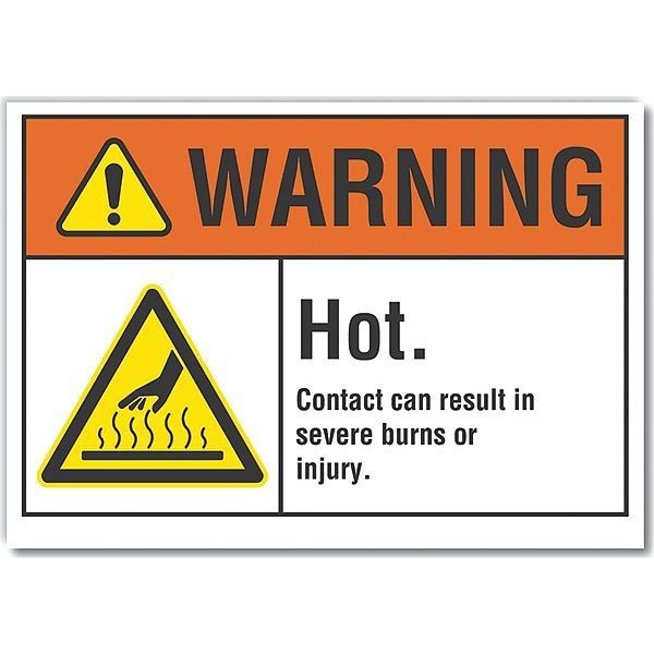 Lyle Decal, Warning Hot Contact Can, 5 x 3.5", 3 1/2 in H, 5 in W, Polyester, English, LCU6-0001-ND_5X3.5 - LCU6-0001-ND_5X3.5