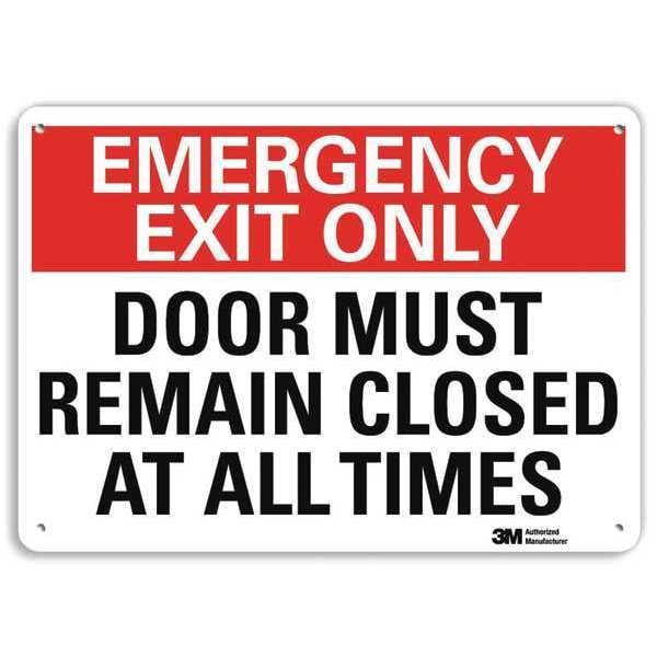 Lyle Exit Sign, Recycled Aluminum, 14" W, 10" H, White - U7-1087-NA_14X10