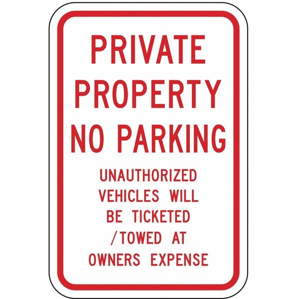 Lyle Private Property No Parking Sign, 18"x12, PPR-062-12HA - PPR-062-12HA