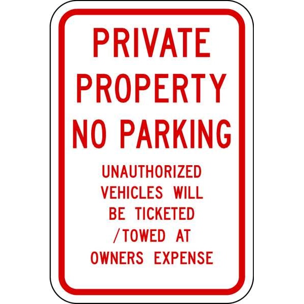 Lyle Private Property No Parking Sign, 18"x12, PPR-062-12HA - PPR-062-12HA