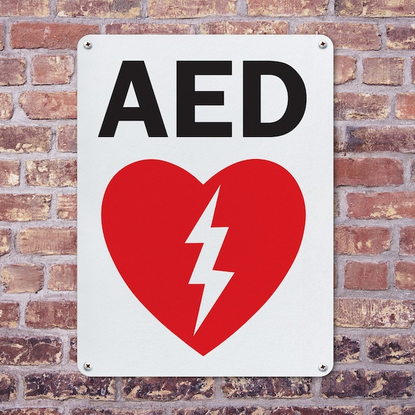Signmission AED Sign (with graphic), 7 in W x Rectangle, Plastic - OS-2PACK-MISC-P-710-L-19478
