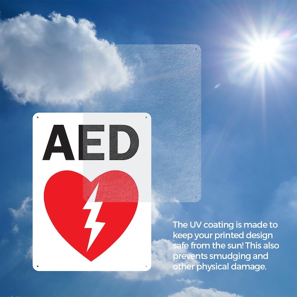 Signmission AED Sign (with graphic), 7 in W x Rectangle, Plastic - OS-2PACK-MISC-P-710-L-19478