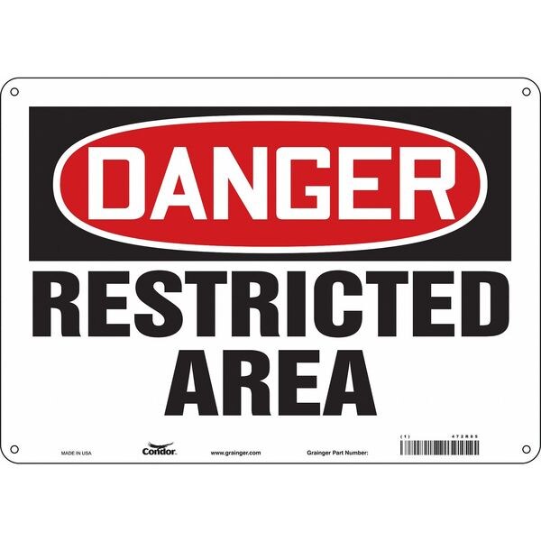 Condor Safety Sign, 10 in Height, 14 in Width, Aluminum, Horizontal Rectangle, English, 472R85 - 472R85