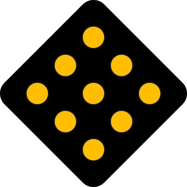 Lyle Hazard Marker Traffic Sign, 18 in Height, 18 in Width, Aluminum, Diamond, No Text - OM1-2-18HA