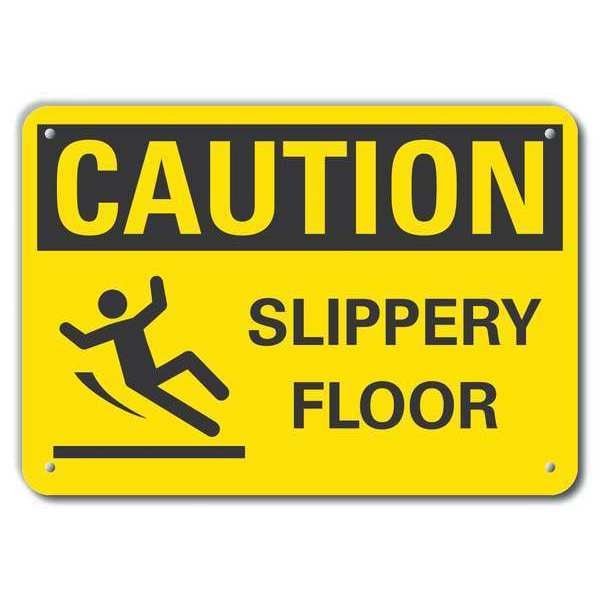 Lyle Caution Sign, 10 in H, 14 in W, Aluminum, Horizontal Rectangle, LCU3-0140-RA_14x10 - LCU3-0140-RA_14X10