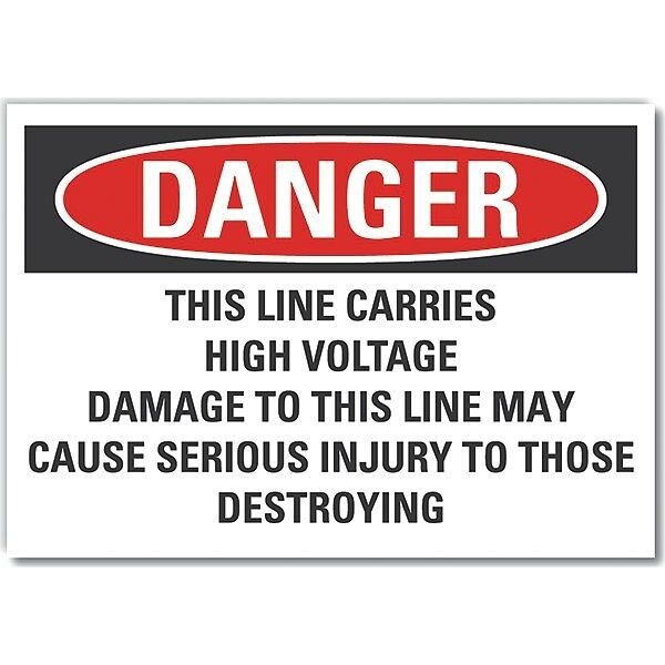 Lyle High Voltage Danger Label, 3 1/2 in Height, 5 in Width, Polyester, Horizontal Rectangle, English - LCU4-0711-ND_5X3.5