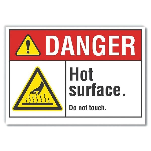 Lyle Danger Sign, 7 in H, 10 in W, Non-PVC Polymer, Vertical Rectangle, English, LCU4-0027-ED_10x7 - LCU4-0027-ED_10X7