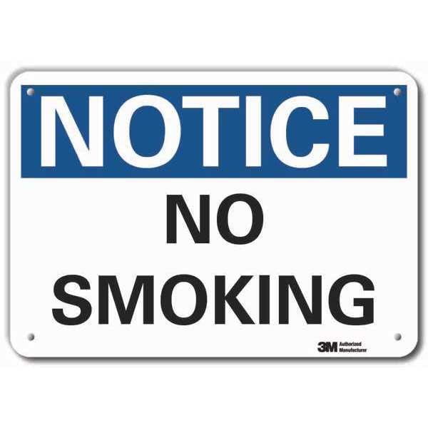 Lyle No Smoking Sign, 7" H, 10" W, Vertical Rectangle, English, LCU5-0079-RA_10x7 - LCU5-0079-RA_10X7