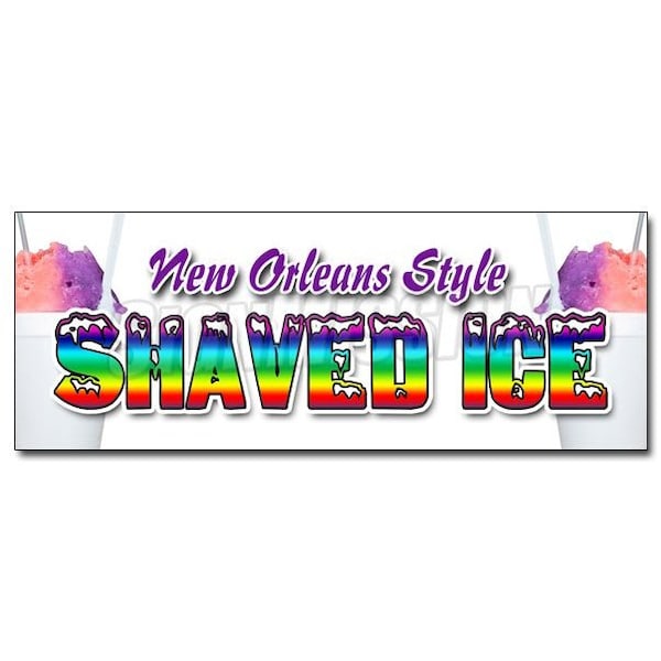 Signmission NEW ORLEANS STYLE SHAVED ICEsticker snow cones balls fruit flavors, D-36 New Orleans Style Shaved - D-36 NEW ORLEANS STYLE SHAVED