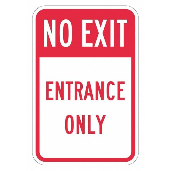 Lyle No Exit Sign For Parking Lots, 18 in H, 12 in W, Aluminum, Vertical  English, T1-1917-DG_12x18 - T1-1917-DG_12X18