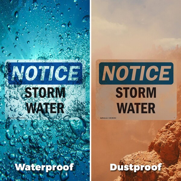 Signmission Storm Water, 10 in W x Rectangle, Plastic - OS-2PACK-NS-P-710-L-18500
