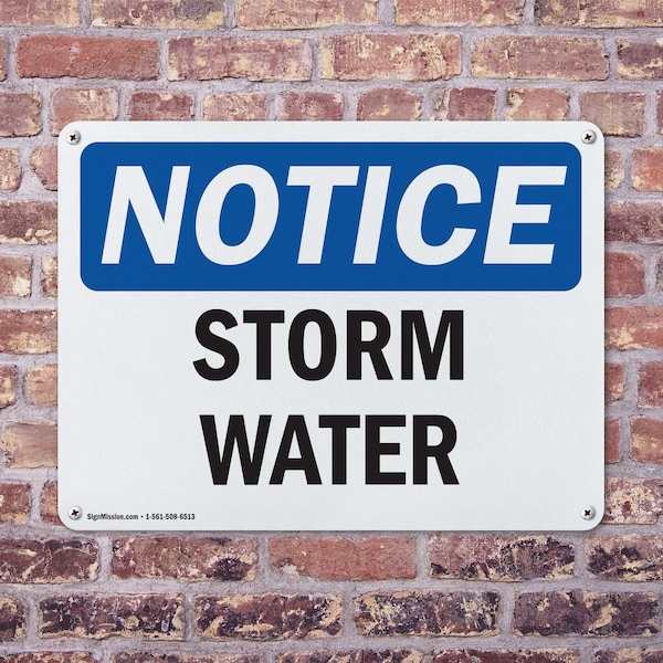 Signmission Storm Water, 10 in W x Rectangle, Plastic - OS-2PACK-NS-P-710-L-18500