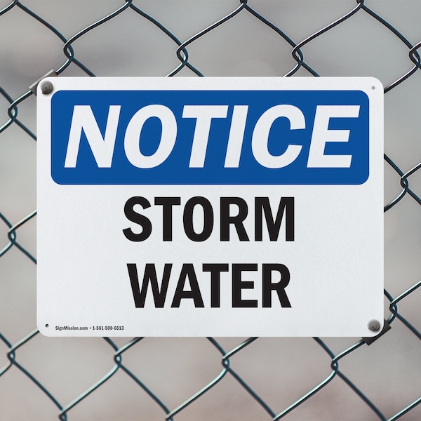 Signmission Storm Water, 10 in W x Rectangle, Plastic - OS-2PACK-NS-P-710-L-18500
