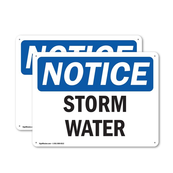Signmission Storm Water, 10 in W x Rectangle, Plastic - OS-2PACK-NS-P-710-L-18500