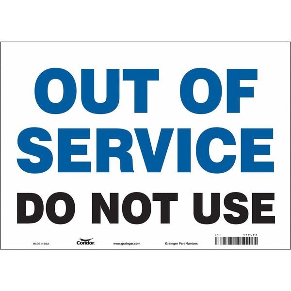Condor No Header, OUT OF SERVICE DO NOT USE, 14 in W x 10 in H, Horizontal Rectangle, Magnetic Vinyl - 479L93