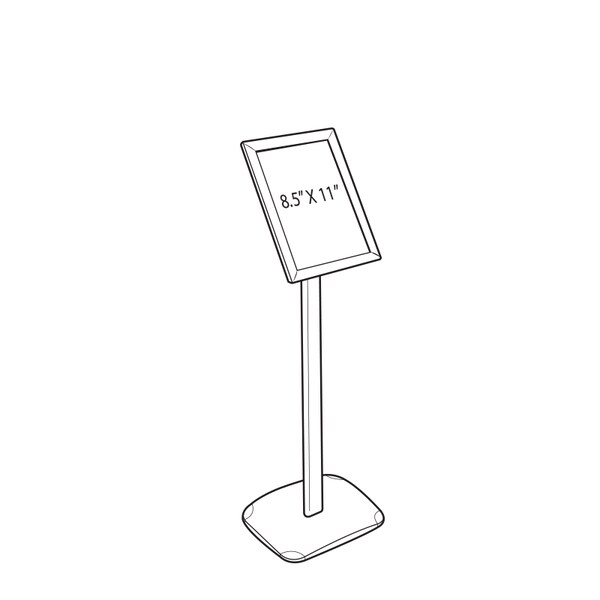 Azar Displays 8.5"W x 11"H Snap-Frame Sign holder W/ Metal Stand - 300240-SLV