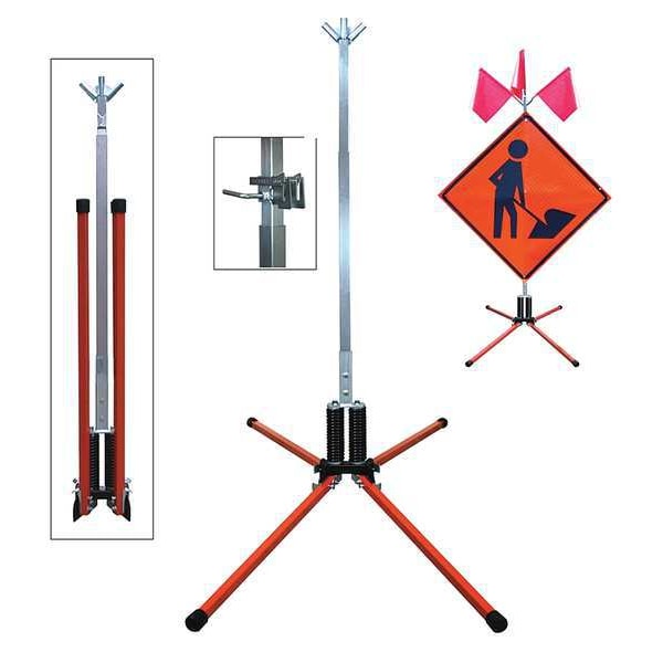 Dicke Sign Stand, Roll-Up, Steel, 36 In. - STF18-RUB