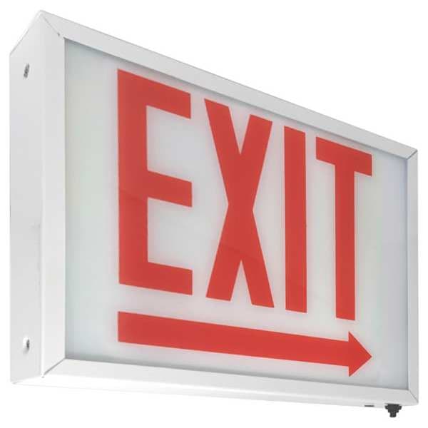 Big Beam Exit Sign, LED, Red Letter Color, 1 Face, ECHL1RWW - ECHL1RWW