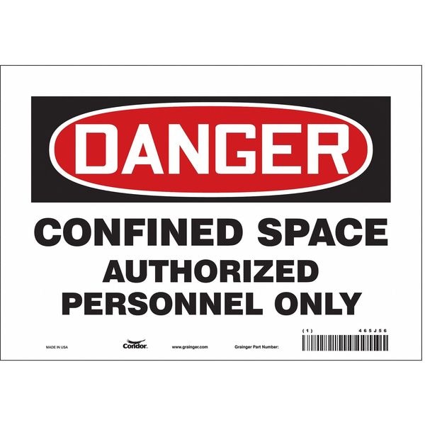 Condor Safety Sign, 7 in Height, 10 in Width, Vinyl, Vertical Rectangle, English, 465J56 - 465J56