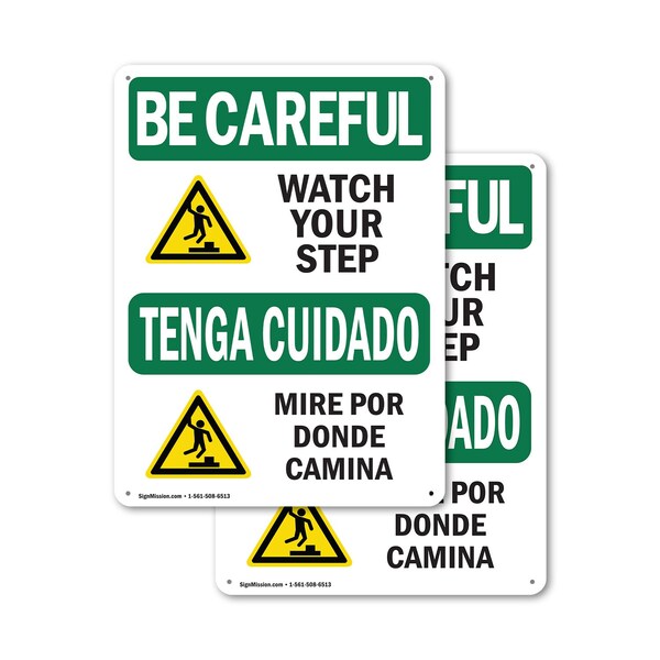Signmission 14 in Height, 10 in Width, Aluminum, Rectangle, Bilingual - OS-2PACK-BC-A-1014-L-10067
