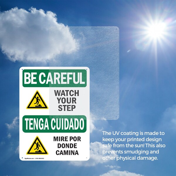 Signmission 14 in Height, 10 in Width, Aluminum, Rectangle, Bilingual - OS-2PACK-BC-A-1014-L-10067