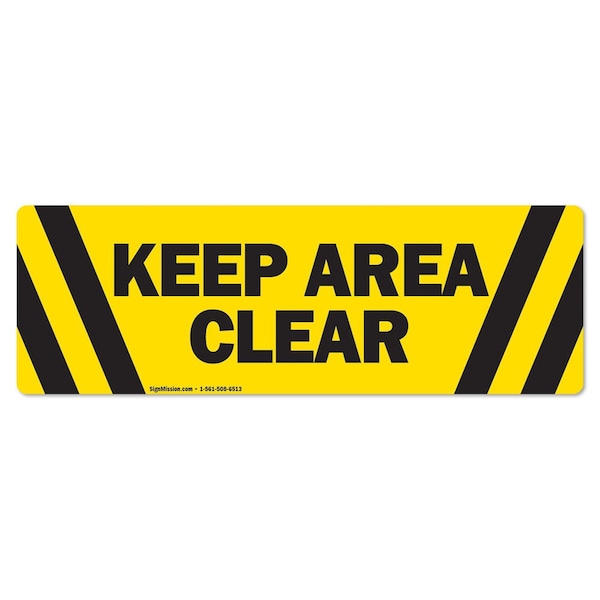 Signmission Keep Area Clear 16in Non-Slip Floor Marker, 16" x 16", FD-2-C-16-99923 - FD-2-C-16-99923