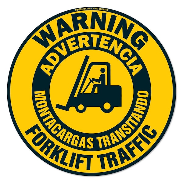 Signmission Forklift Traffic Span English 16in Non-Slip Floor Marker, 6PK, 16 in L, 16 in H, 2-C-16-6PK-99931 - FD-2-C-16-6PK-99931