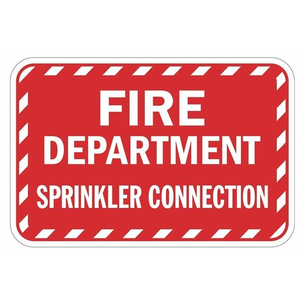 Lyle Fire Sign, 12 in H, 18 in W, Aluminum, Horizontal Rectangle, English, T1-1821-EG_18x12 - T1-1821-EG_18X12