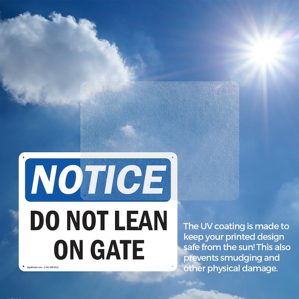 Signmission Do Not Lean On Gate, 10 in W x Rectangle, Aluminum - OS-2PACK-NS-A-710-L-11290