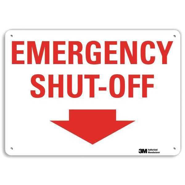 Lyle Emergency SHUT-OFF, 7 in x 10 in, Vertical Rectangle, Aluminum, U7-1141-NA_10x7 - U7-1141-NA_10X7