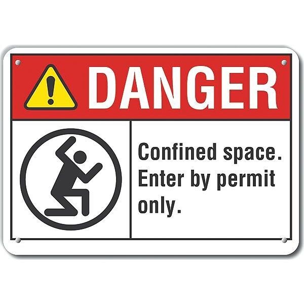 Lyle Decal, Danger Confined Space, 10x7", LCU4-0168-NP_10X7 - LCU4-0168-NP_10X7