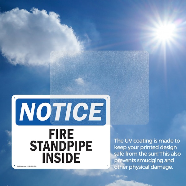 Signmission Fire Standpipe Inside OSHA Notice Sign, Plastic, 10in W x 7in L, 2PK - OS-2PACK-NS-P-710-L-12695