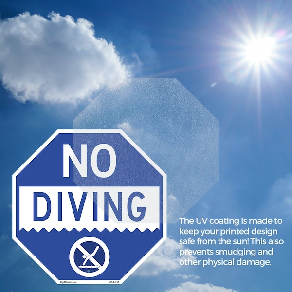 Signmission No Diving, 4 inch X 4 inch, Vinyl Decal, 2PK - OC-D-2PACK-4-130