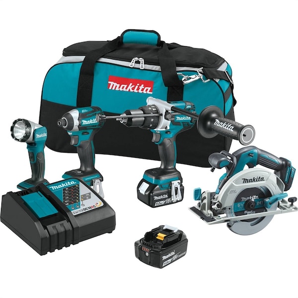 Makita 18V LXT Lithium-Ion Cordless 4 Pc. Combo Kit - XT449T
