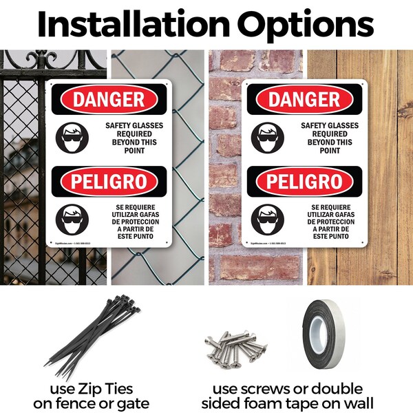 Signmission 24 in Height, 18 in Width, Plastic, Rectangle, Bilingual - OS-2PACK-DS-P-1824-VS-1559