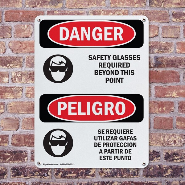 Signmission 24 in Height, 18 in Width, Plastic, Rectangle, Bilingual - OS-2PACK-DS-P-1824-VS-1559