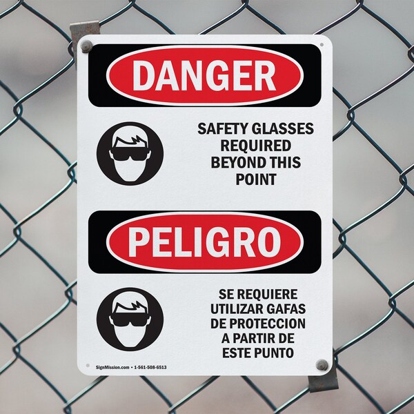 Signmission 24 in Height, 18 in Width, Plastic, Rectangle, Bilingual - OS-2PACK-DS-P-1824-VS-1559