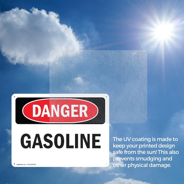 Signmission Gasoline Danger Sign, Aluminum, 14in W x 10in L, 2PK - OS-2PACK-DS-A-1014-L-2399