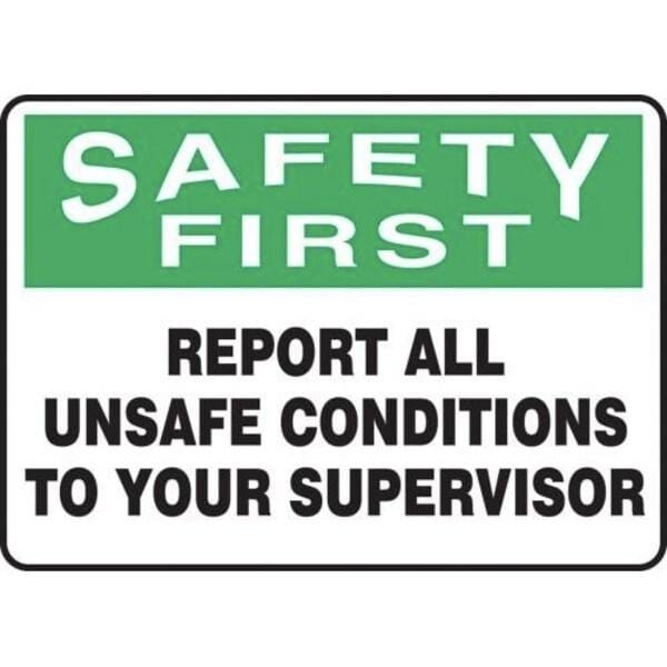 Accuform OSHA SAFETY FIRST SAFETY SIGNREPORT MGNF943VS - MGNF943VS