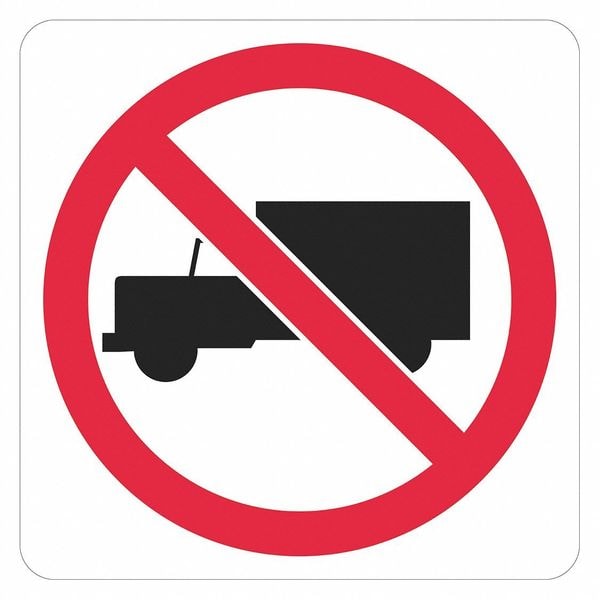 Lyle No Trucks Traffic Sign, 12 in Height, 12 in Width, Aluminum, Square, No Text - T1-5708-HI_12X12