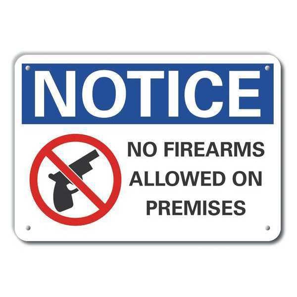 Lyle No Firearms Notice, Aluminum, 14"x10", LCU5-0056-RA_14X10 - LCU5-0056-RA_14X10