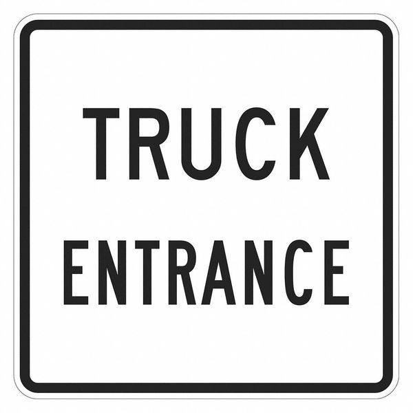 Lyle Truck Entrance Sign For Parking Lots, 18 in H, 18 in W, Aluminum, Square, English, T1-1935-EG_18x18 - T1-1935-EG_18X18