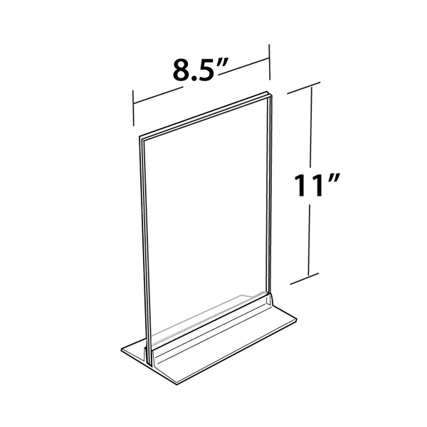 Azar Displays 8.5" x 11" Vertical/Horizontal W/ T-strip Holder, PK10 - 102714-10PK