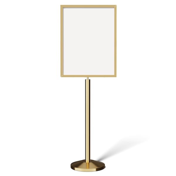 Montour Line Sign 22 x 28 in. V Pol. Brass, PLEASE WAIT POR FAVOR ESPERAR - FS200-2228-V-PB-PLSWAIT